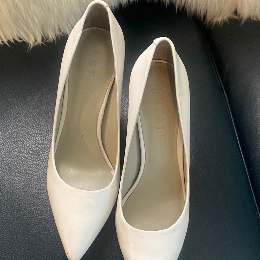 1. State Cream Pointed-Toe Pumps